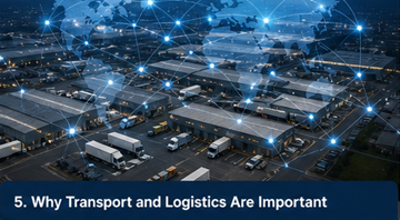 Global logistics network showing transport connections across Europe supply chain