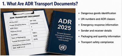 ADR dangerous goods paperwork and transport documentation explained